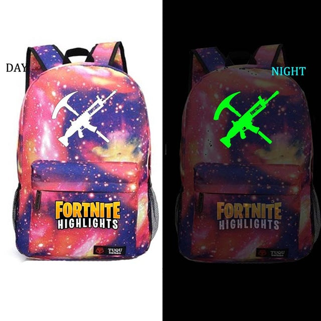 Fortnite Battle Royale school bag noctilucous backpack